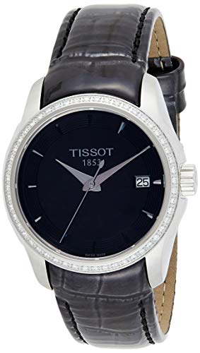  Shop Authentic Tissot T Trend Couturier Diamonds Black Dial Black Leather Strap Watch for Women - T035.210.66.051.00 - Luxxuri