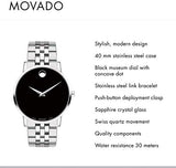  Shop Authentic Movado Museum Classic Black Dial Silver Steel Strap Watch for Men - 0607199 - Luxxuri