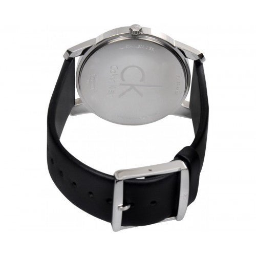  Shop Authentic Calvin Klein City Black Dial Black Leather Strap Watch For Women - K2G23107 - Luxxuri