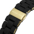 Michael Kors Runway Chronograph Black Dial Black Silicone Strap Watch For Women - MK7385