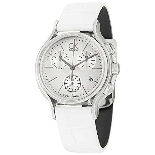  Shop Authentic Calvin Klein Skirt White Dial White Leather Strap Watch for Women - K2U291L6 - Luxxuri