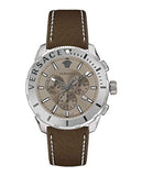  Shop Authentic Versace Casual Chronograph Grey Dial Brown Leather Strap Watch for Men - VERG001-18 - Luxxuri