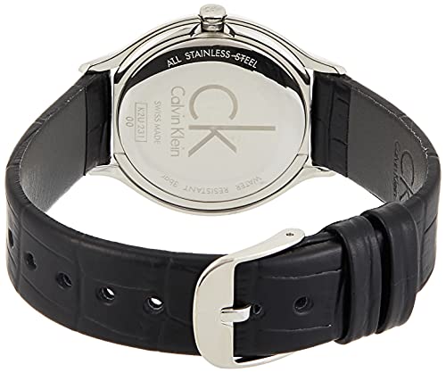  Shop Authentic Calvin Klein Minimal Black Dial Black Leather Strap Watch for Women - K3M231C4 - Luxxuri