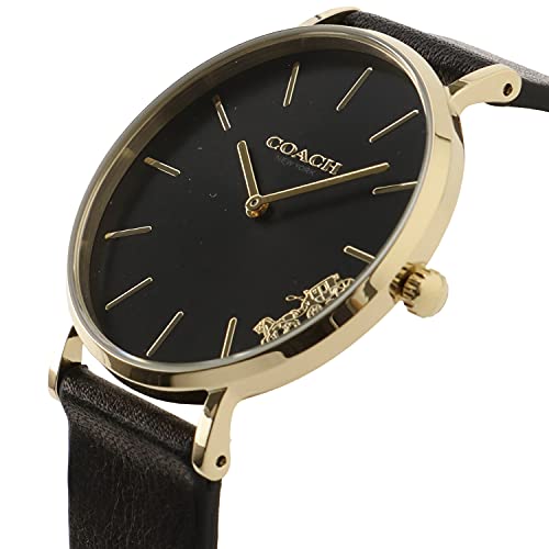  Shop Authentic Coach Perry Black Dial Black Leather Strap Watch for Women - 14503333 - Luxxuri