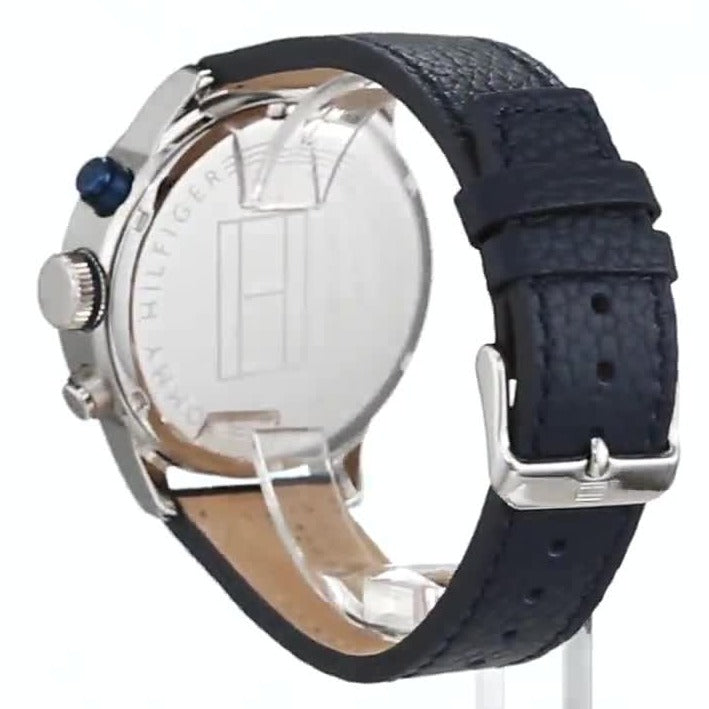 Shop Authentic Tommy Hilfiger Jackson Silver Dial Black Leather Strap Watch for Men - 1791240 - Luxxuri