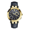 Shop Authentic Versace V-Race Quartz Black Dial Black Leather Strap Watch For Men - VEBV00119 - Luxxuri