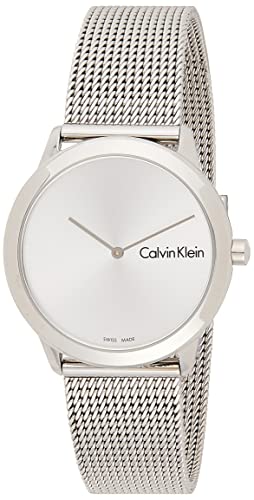  Shop Authentic Calvin Klein Minimal SIlver Dial Silver Mesh Bracelet Watch for Women - K3M221Y6 - Luxxuri