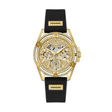  Shop Authentic Guess Queen Quartz Gold Dial Black Silicone Strap Watch For Women - GW0536L3 - Luxxuri