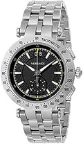 Shop Authentic Versace V-Race Sport Black Dial Silver Steel Strap Watch for Men - VAH010016 - Luxxuri