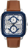  Shop Authentic Fossil Inscription Multifunction Silver Dial Brown Leather Strap Watch for Men - BQ2658 - Luxxuri