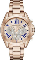 Michael Kors Bradshaw Chronograph Rose Gold Dial Rose Gold Steel Strap Watch For Women - MK6321