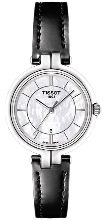  Shop Authentic Tissot T Lady Flamingo Mother of Pearl White Dial Black Leather Strap Watch for Women - T094.210.16.111.00 - Luxxuri