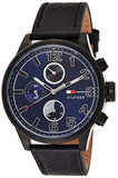  Shop Authentic Tommy Hilfiger Jackson Quartz Blue Dial Black Leather Strap Watch for Men - 1791241 - Luxxuri