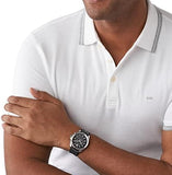  Shop Authentic Michael Kors Brecken Chronograph Black Dial Black Leather Strap Watch For Men - MK8850 - Luxxuri