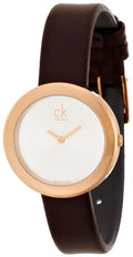  Shop Authentic Calvin Klein Firm White Dial Brown Leather Strap Watch for Women - K3N236G6 - Luxxuri