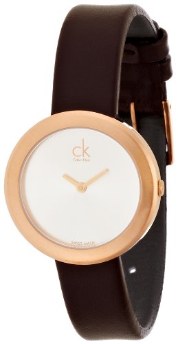  Shop Authentic Calvin Klein Firm White Dial Brown Leather Strap Watch for Women - K3N236G6 - Luxxuri