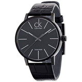  Shop Authentic Calvin Klein Post Minimal Black Dial Black Leather Strap Watch for Men - K7621401 - Luxxuri