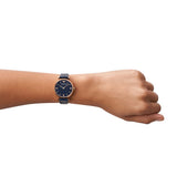  Shop Authentic Emporio Armani Gianni T-Bar Quartz Blue Dial Blue Leather Strap Watch for Women - AR11424 - Luxxuri