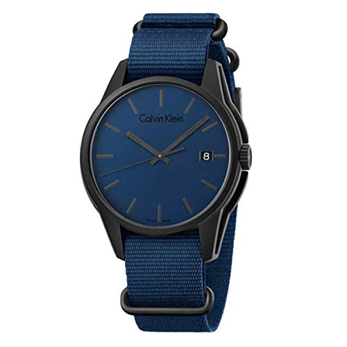  Shop Authentic Calvin Klein Tone Blue Dial Blue NATO Strap Watch for Men - K7K514VN - Luxxuri