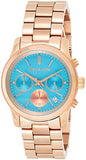  Shop Authentic Michael Kors Runway Chronograph Turquoise Dial Rose Gold Steel Strap Watch For Women - MK6164 - Luxxuri