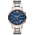  Shop Authentic Emporio Armani Renato Chronograph Blue Dial Two Tone Steel Strap Watch For Men - AR80025 - Luxxuri