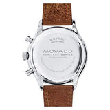  Shop Authentic Movado Heritage Calendoplan Chronograph White Dial Brown Leather Strap Watch for Men - 3650008 - Luxxuri
