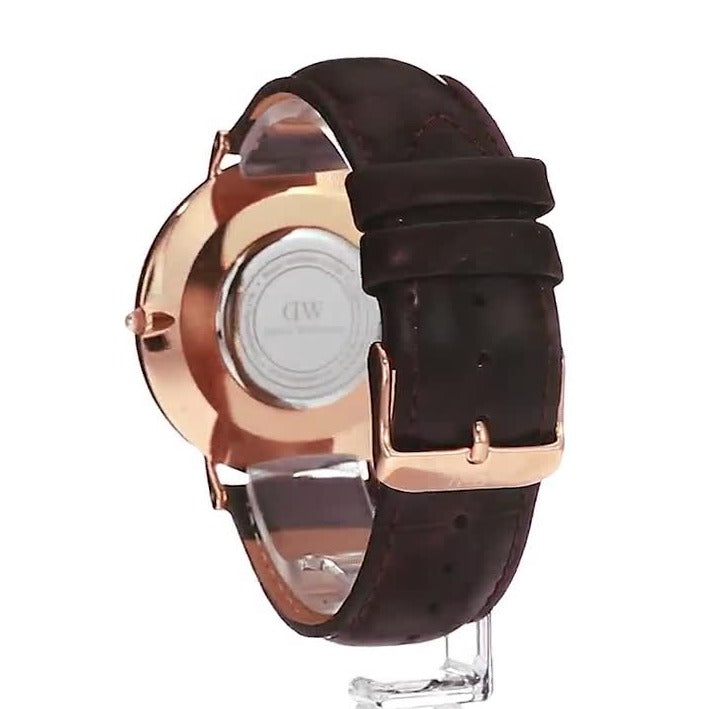  Shop Authentic Daniel Wellington Classic York White Dial Brown Leather Strap Watch For Men - DW00100011 - Luxxuri