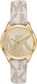  Shop Authentic Michael Kors Jaycie Quartz Gold Dial White Leather Strap Watch for Women - MK2861 - Luxxuri