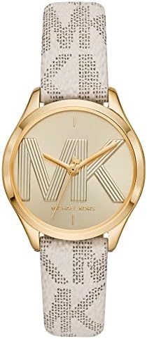  Shop Authentic Michael Kors Jaycie Quartz Gold Dial White Leather Strap Watch for Women - MK2861 - Luxxuri