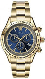  Shop Authentic Versace Classic Chronograph Quartz Blue Dial Gold Steel Strap Watch For Men - VEV700619 - Luxxuri