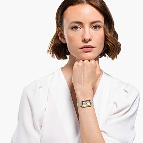  Shop Authentic Swarovski Uptown Crystal Grey Dial Grey Leather Strap Watch for Women - 5547716 - Luxxuri