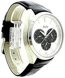  Shop Authentic Hugo Boss Casual Chronograph Silver Dial Black Leather Strap Watch For Men - HB1512880 - Luxxuri
