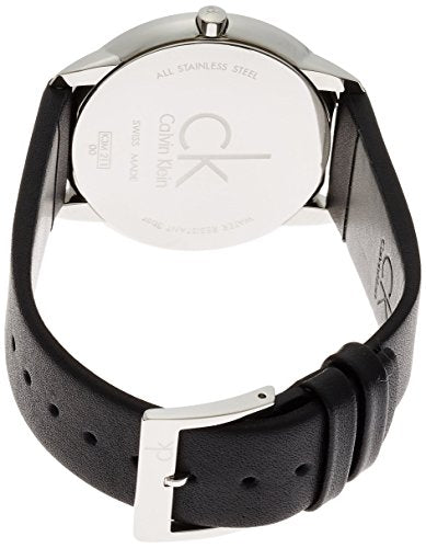  Shop Authentic Calvin Klein Minimal Black Dial Black Leather Strap Watch for Men - K3M211C4 - Luxxuri