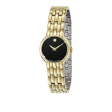  Shop Authentic Movado Veturi Black Dial Gold Steel Strap Watch for Women - 0606935 - Luxxuri