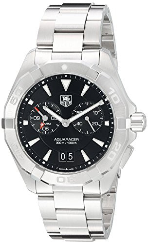  Shop Authentic Tag Heuer Aquaracer Quartz Black Dial Silver Steel Strap Watch for Men - WAY111Z.BA0928 - Luxxuri