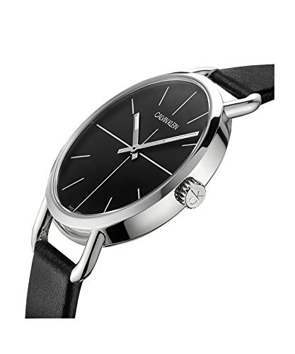  Shop Authentic Calvin Klein Even Black Dial Black Leather Strap Watch for Women  - K7B231CZ - Luxxuri