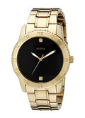  Shop Authentic Guess Classic Diamonds Black Dial Gold Steel Strap Watch for Men - W0416G2 - Luxxuri