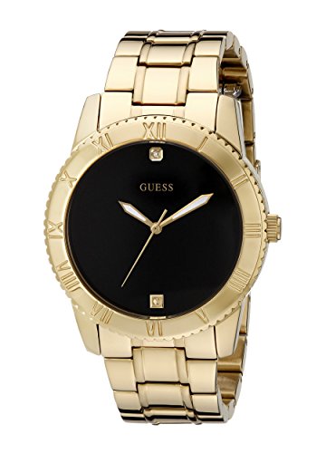  Shop Authentic Guess Classic Diamonds Black Dial Gold Steel Strap Watch for Men - W0416G2 - Luxxuri