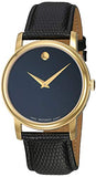  Shop Authentic Movado Museum Black Dial Black Leather Strap Watch For Men - 2100005 - Luxxuri