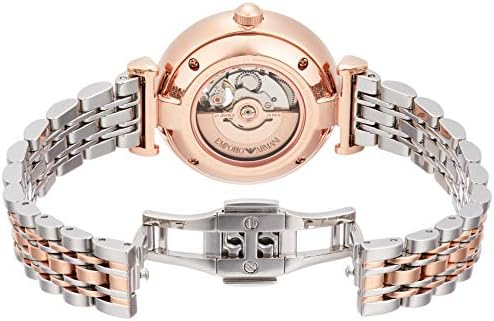 Emporio Armani Gianni T-Bar Analog White Dial Two Tone Steel Strap Watch For Women - AR60019