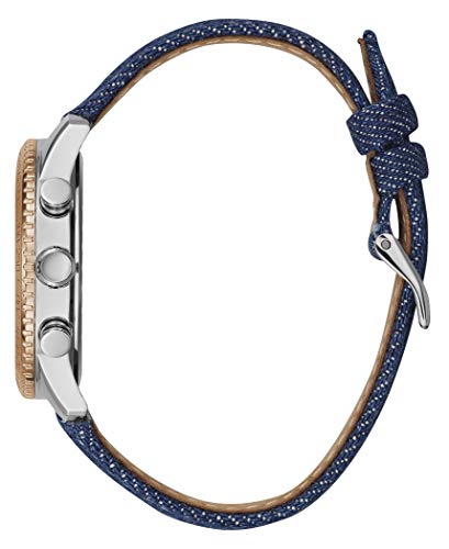  Shop Authentic Guess Marina Chronograph Blue Dial Blue Denim Strap Watch For Women - W1057L1 - Luxxuri