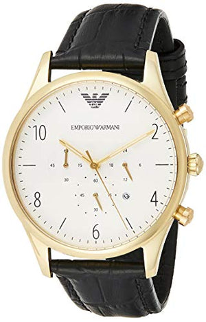  Shop Authentic Emporio Armani Classic Chronograph White Dial Black Leather Strap Watch For Men - AR1892 - Luxxuri
