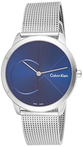 Shop Authentic Calvin Klein Minimal Blue Dial Silver Mesh Bracelet Watch for Men - K3M2112N - Luxxuri