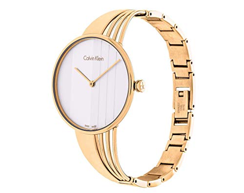 Calvin Klein Drift Silver Dial Gold Steel Strap Watch for Women - K6S2N516