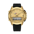  Shop Authentic Tommy Hilfiger Jeans Digital Analog Gold Dial Black Rubber Strap Watch For Women  - 1791762 - Luxxuri