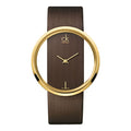  Shop Authentic Calvin Klein Glam Transparent Dial Brown Leather Strap Watch for Women - K9423503 - Luxxuri