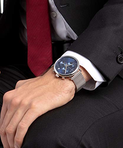  Shop Authentic Calvin Klein High Noon Chronograph Blue Dial Silver Mesh Bracelet Watch for Men - K8M2712N - Luxxuri