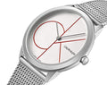  Shop Authentic Calvin Klein Minimal White Dial Silver Mesh Bracelet Watch for Men - K3M51152 - Luxxuri