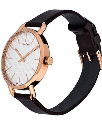  Shop Authentic Calvin Klein Even White Dial Brown Leather Strap Watch for Women - K7B236G6 - Luxxuri
