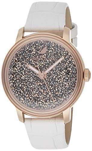  Shop Authentic Swarovski Crystalline Hours Quartz Grey Dial Black Leather Strap Watch for Women - 5344635 - Luxxuri